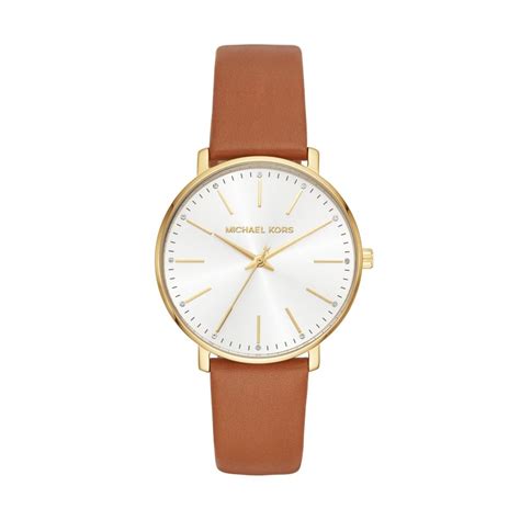 pyper gold tone leather watch